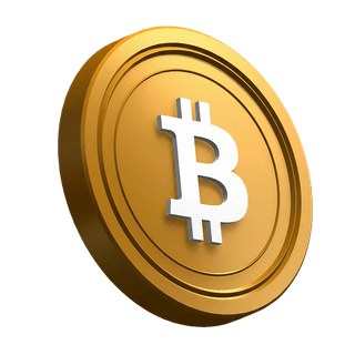 Pièce Bitcoin BTC penchée servant d’élément visuel dans la section hero